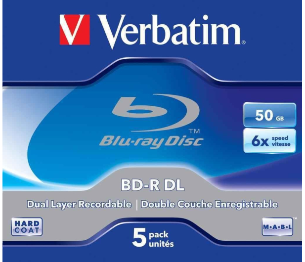 VERBATIM 50GB 6x BluRay Dual Layer BOX 5szt. - 63745 - zdjęcie 2